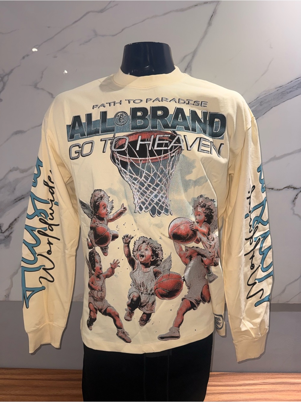 Hellstar Kids' Long-Sleeve Graphic Tee in Cream